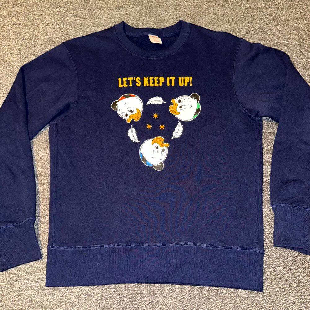 Uniqlo UT Disney Mickey Art Sweatshirt Unisex XS Navy Graphic Lets Keep It Up‎